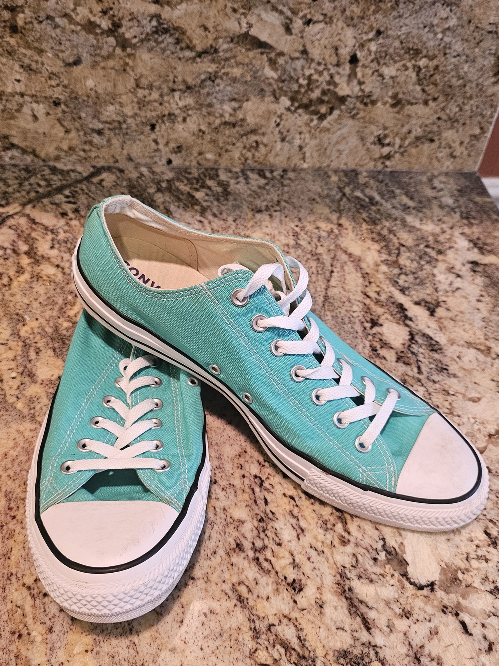 Canvas Low-Top Sneakers in Teal Green - Classic Casual Style